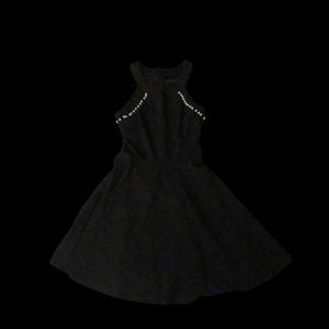 Black dress with pearls